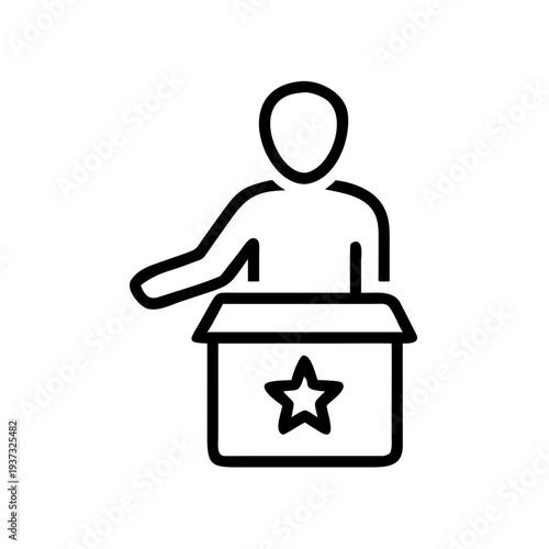 Person presenting a ballot box in a voting context with a neutral expression