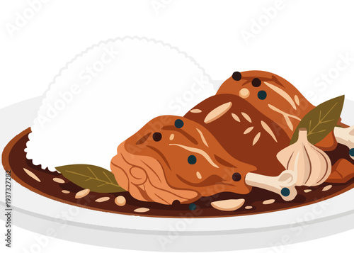 Delicious plate of chicken with rice.