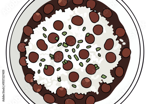 Delicious chocolate dessert with white cream.