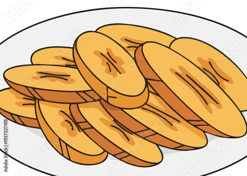 A plate of delicious golden pancakes.