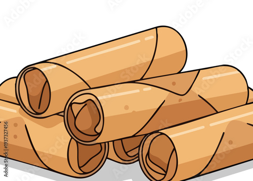 A stack of cartoon spring rolls.