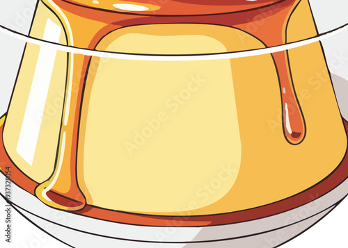 Honey pouring into a glass jar.