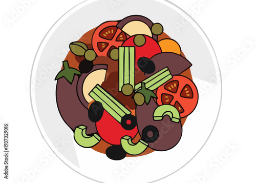 Colorful mix of vegetables and nuts on a transparent background.