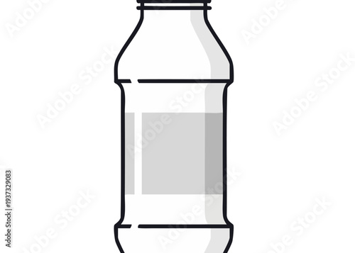 Transparent plastic bottle with label area.
