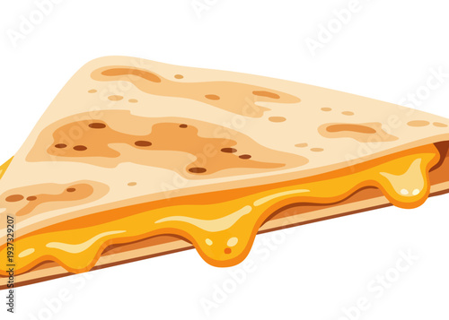 A slice of pizza with melted cheese and a golden crust.