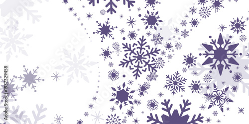 Blue snowflakes on with decorative frosty design elements