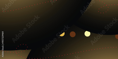 Abstract background with yellow and brown dots and particles floating in space