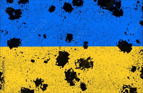 ukrainian flag with grunge texture