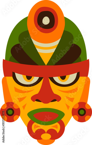 Ceremonial african mask. Traditional ritual decoration icon