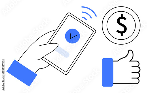Mobile payment concept. Mobile payment with smartphone and transaction approval. Mobile payment streamlines transactions and boosts financial confidence. For fintech, digital wallets, banking
