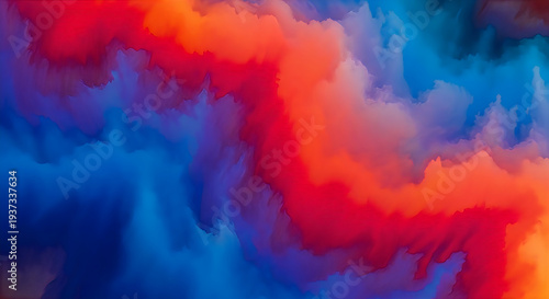 Vibrant swirls of color blend together in a dynamic abstract art piece