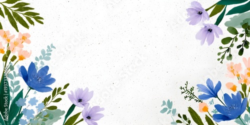 Floral frame with watercolor style for Easter celebrations and events