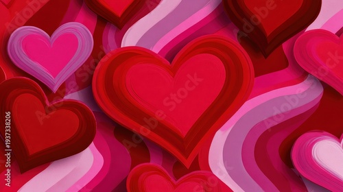 Valentine's Day Romantic Red Hearts Background - Love Celebration