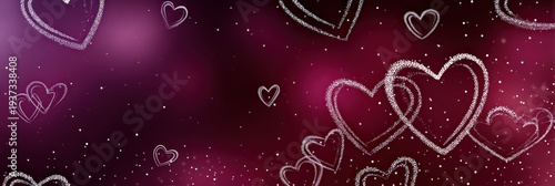 Valentine's Day Background with Sparkling Romantic Hearts