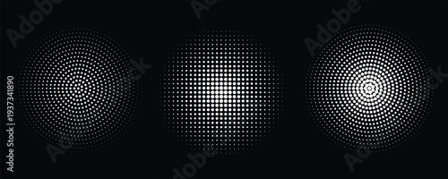 Halftone dots in circle form. round logo . vector dotted frame . design element