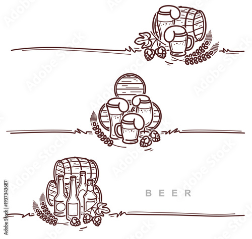 Beer elements set. Collection icon beer. Vector