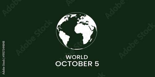 World Teachers Day October 5 poster with globe education symbol