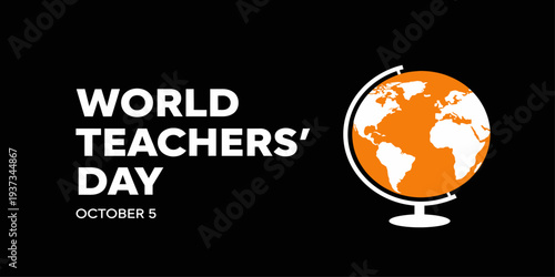 World Teachers' Day poster with globe icon and education awareness