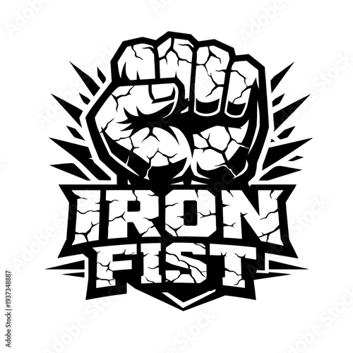 Iron Fist graphic with a clenched fist and bold typography, symbolizing strength and resilience perfectly