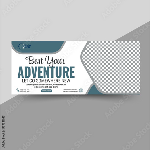 Travel web banner template design for  Travelling, tourism or summer holiday