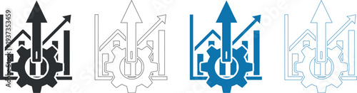 Set of four variations of a coat of arms isolated on transparent background