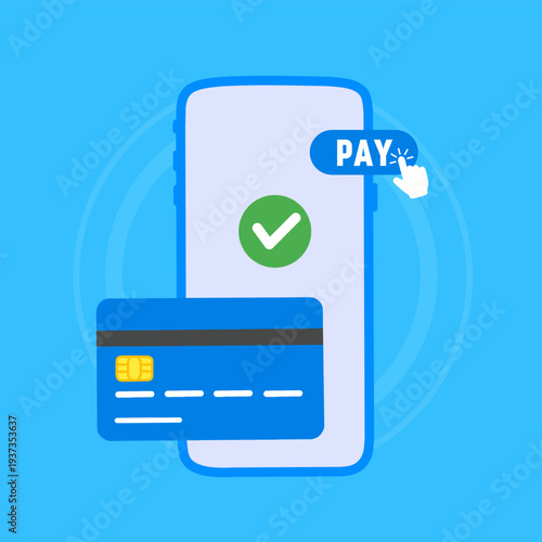 Online Payment Concept Using Smartphone and Credit Card