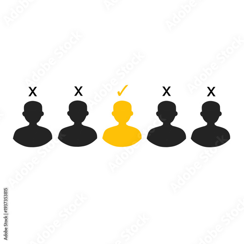 Selection process icon for human resources and recruitment
