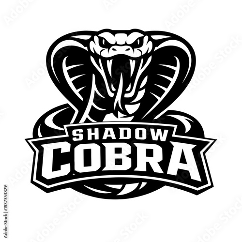 Shadow Cobra logo design with snake and bold typography on white background