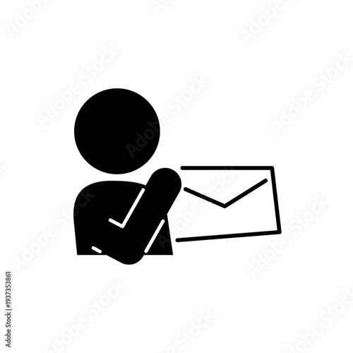 メールでの連絡をイメージした人型アイコン