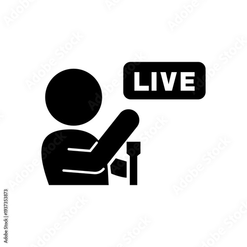 ライブ配信をしているイメージの人型アイコン