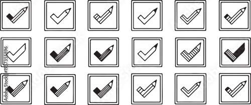 A grid of checkmark icons in various states of completion
