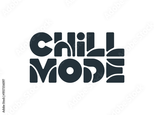 Black Chill Mode Text Logo on White Background