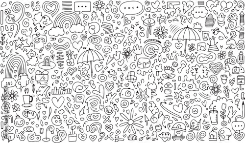 A black and white image with dense intricate patterns and shapes