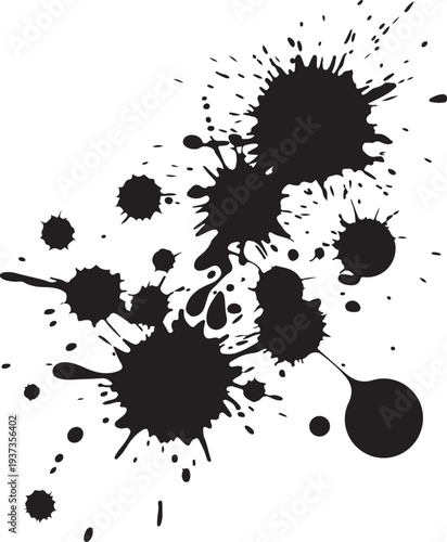 Fotografie ink splatter vector illustration isolated on white background