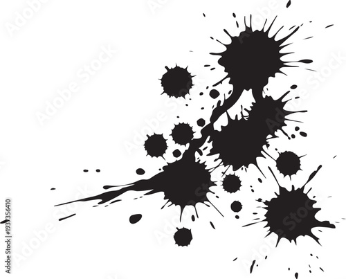 ink splash black paint drop grunge texture design element
