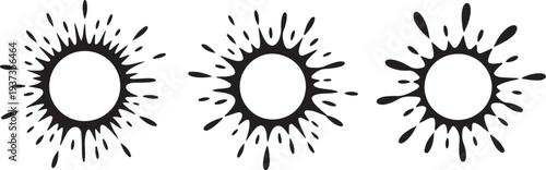splatter ink vector set of circular designs
