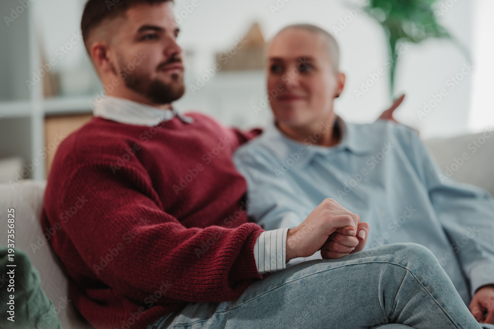 Fototapeta premium Couple holding hands providing support and care