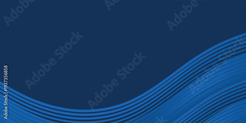 Abstract modern elegant blue wavy header business banner horizontal background