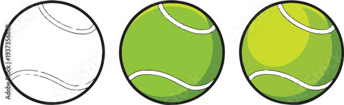 tennis ball vector graphics with line color and gradient