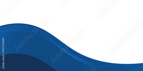 Abstract modern elegant blue wavy header business banner horizontal background
