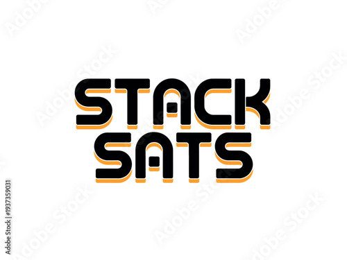 Stack Sats Logo with Black and Orange Text on White Background