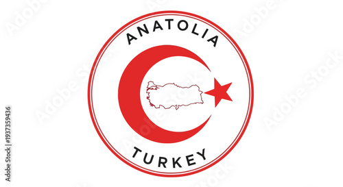 Red Crescent Moon Star Turkey Logo.