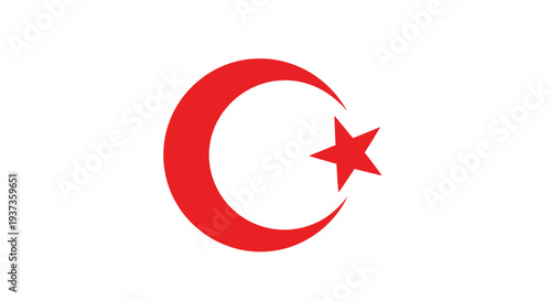 Turkish Flag with Crescent Moon and Star.