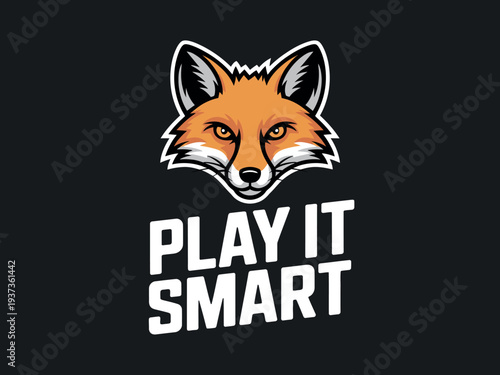Playful Orange Fox Head Illustration with Smart Typography on Black Background