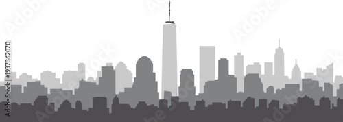 skyline silhouette of manhattan nyc urban vector graphic