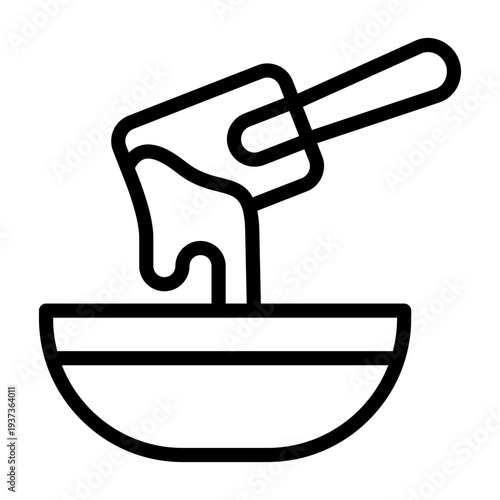 Folding batter with spatula icon line