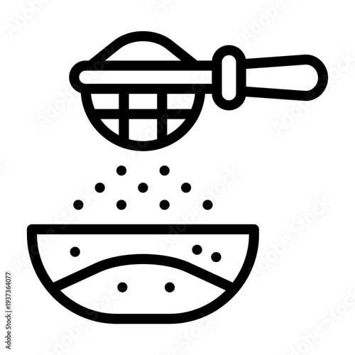 sifting flour icon line