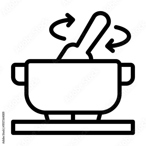 stirring in pot icon line