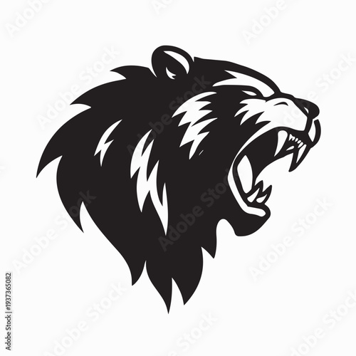 Wallpaper Mural Ferocious Bear Head Roaring Mascot Logo Vector Illustration Torontodigital.ca