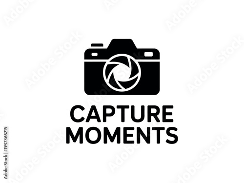 Black Camera Icon Capture Moments Logo Design